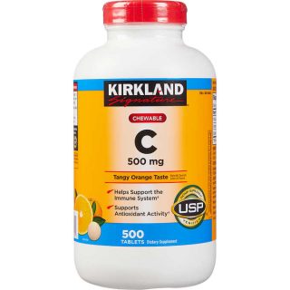 Viên ngậm Kirkland Signature tăng cường Vitamin C 500mg